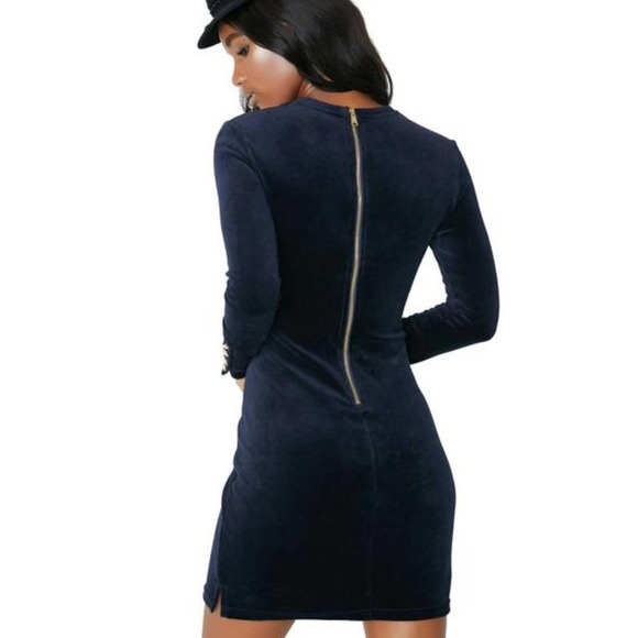 Juicy Couture Regal Sheath Velour Solid Fitted Stretch Dress - Picture 3 of 6